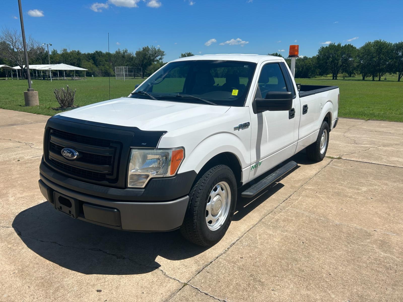 2014 White /Gray Ford F-150 STX 6.5-ft. Bed 2WD (1FTMF1CM0EK) with an 3.7L V6 DOHC 24V engine, 6-Speed Automatic transmission, located at 17760 Hwy 62, Morris, OK, 74445, (918) 733-4887, 35.609104, -95.877060 - 2014 FORD F-150 EXTENDED CAB HAS THE 3.7L V6 AND IS 2WD. THIS TRUCK IS A BI-FUEL THAT RUNS ON BOTH CNG (COMPRESSED NATURAL GAS) OR GASOLINE. FEATURES REMOTE KEYLESS ENTRY, POWER LOCKS, POWER WINDOWS, POWER MIRRORS, AM/FM STEREO, CD PLAYER, SIRIUS RADIO, AUX PORT, USB PORT, CLOTH INTERIOR, TRACTION C - Photo #1