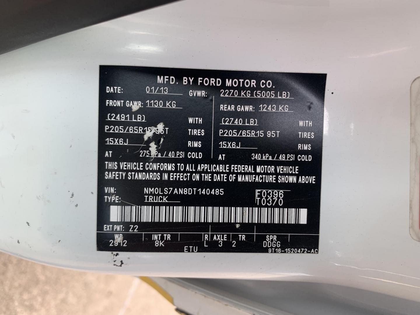 2013 White /Gray Ford Transit Connect XL (NM0LS7AN8DT) with an 2.0L L4 DOHC 16V engine, 4-Speed Automatic transmission, located at 17760 Hwy 62, Morris, OK, 74445, (918) 733-4887, 35.609104, -95.877060 - 2013 FORD TRANSIT CONNECT HAS A 2.0L AND FWD. THIS VAN IS A BI-FUEL THAT RUNS ON BOTH GASOLINE OR COMPRESSED NATURAL GAS (CNG). FEATURES, MANUEL WINDOWS, MANUAL MIRRORS, MANUAL SEATS, CLOTH INTERIOR, MANUAL LOCKS, BACKUP CAMERA, AND AM/FM STEREO. EQUIPPED WITH A BI-FUEL CNG FUEL SYSTEM. IT RUNS ON - Photo#24