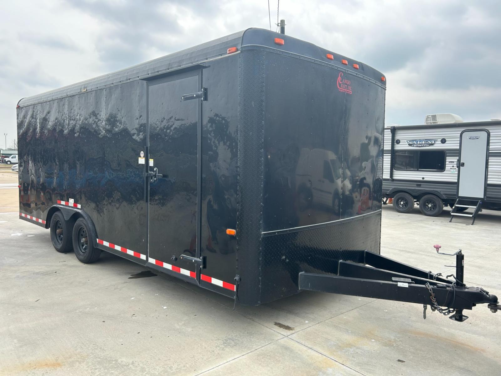 2017 BLACK Cargo Craft, Inc Unknown - (4D6EB2021HC) , located at 17760 Hwy 62, Morris, OK, 74445, 35.609104, -95.877060 - THE 2017 CARGO CRAFT ENCLOSED TRAILER IS 20 FEET LONG AND 8'4 WIDE. IT DOES HAVE HAIL DAMAGE AS SHOWN IN THE PICTURES, BUT EVERYTHING IS FUNCTIONING AS IT SHOULD. EXTRA LONG HITCH FOR EASY BACKING. ***THERE WILL BE A 6.25% SALES TAX ADDED TO THE PRICE, IF YOU HAVE A TAX EXEMPTION CARD YOU WILL NEED - Photo #1