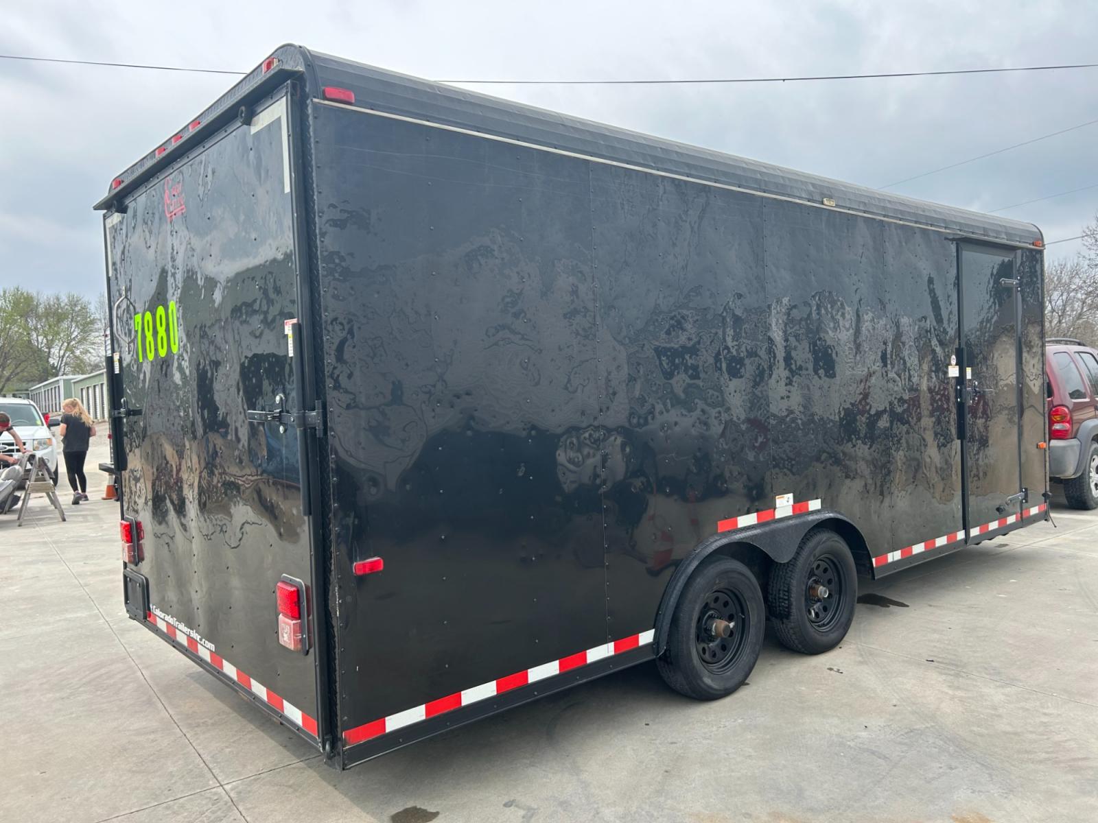 2017 BLACK Cargo Craft, Inc Unknown - (4D6EB2021HC) , located at 17760 Hwy 62, Morris, OK, 74445, 35.609104, -95.877060 - THE 2017 CARGO CRAFT ENCLOSED TRAILER IS 20 FEET LONG AND 8'4 WIDE. IT DOES HAVE HAIL DAMAGE AS SHOWN IN THE PICTURES, BUT EVERYTHING IS FUNCTIONING AS IT SHOULD. EXTRA LONG HITCH FOR EASY BACKING. ***THERE WILL BE A 6.25% SALES TAX ADDED TO THE PRICE, IF YOU HAVE A TAX EXEMPTION CARD YOU WILL NEED - Photo #3