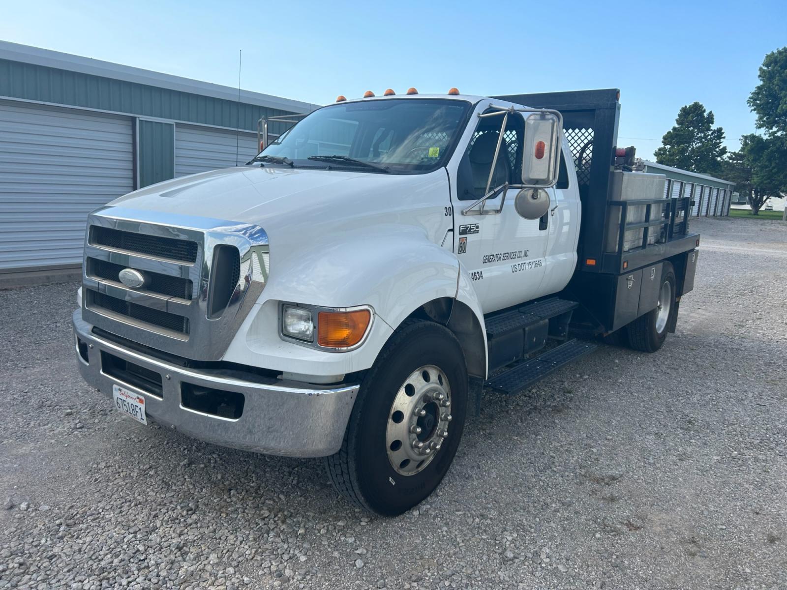 2008 White Ford F-750 SuperCab 2WD DRW (3FRXX75G68V) with an 7.2L L6 DIESEL engine, AUTOMATIC transmission, located at 17760 Hwy 62, Morris, OK, 74445, (918) 733-4887, 35.609104, -95.877060 - 2008 FORD F-750 HAS THE 7.2L ENGINE. THIS TRUCK RUNS ON DIESEL ONLY. FEATURES POWER LOCKS, POWER WINDOWS, MANUAL SEATS, AM/FM STEREO, CD PLAYER, LEATHER SEATS, CUSTOM BED, WITH LOTS OF STORAGE 233,874 MILES WITH A CLEAN TITLE AND FREE CARFAX REPORT $29,500 CALL RUSS OR JONA AT 918-733-4887 - Photo #0