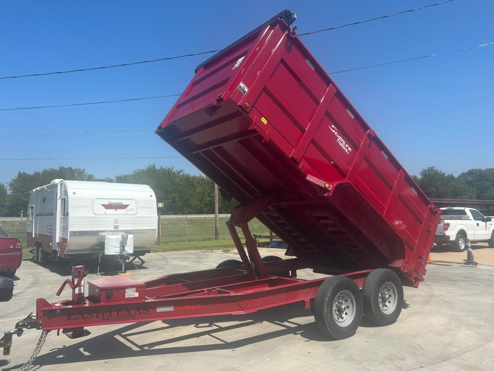 2022 RED EAST TEXAS TRAILER DUMPBED (58SBD1420NE) , located at 17760 Hwy 62, Morris, OK, 74445, 35.609104, -95.877060 - 2022 SILVERLINE TRAILER 83X14 FEATURES 2 7,000 LB DEXTER SPRING AXLES, 2 ELEC FSA BRAKES, COUPLER 2-5/16" ADJUSTABLE (6 HOLE), DIAMOND PLATE FENDERS, 16" CROSS-MEMBERS, 48" DUMP SIDES, 48" 3 WAY GATE, MESH ROLL TARP SYSTEM, JACK SPRING LOADED DROP LEG, 4 3'' D-RINGS, TOOL BOX IN TONGUE, SCISSOR HOIS - Photo #0