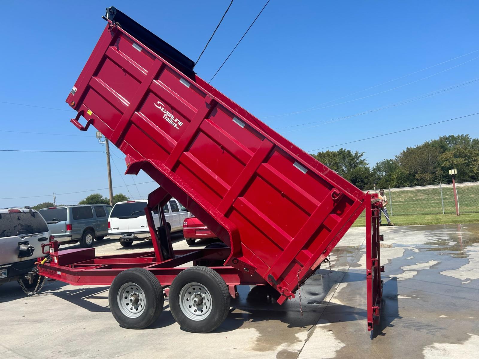 2022 RED EAST TEXAS TRAILER DUMPBED (58SBD1420NE) , located at 17760 Hwy 62, Morris, OK, 74445, 35.609104, -95.877060 - 2022 SILVERLINE TRAILER 83X14 FEATURES 2 7,000 LB DEXTER SPRING AXLES, 2 ELEC FSA BRAKES, COUPLER 2-5/16" ADJUSTABLE (6 HOLE), DIAMOND PLATE FENDERS, 16" CROSS-MEMBERS, 48" DUMP SIDES, 48" 3 WAY GATE, MESH ROLL TARP SYSTEM, JACK SPRING LOADED DROP LEG, 4 3'' D-RINGS, TOOL BOX IN TONGUE, SCISSOR HOIS - Photo #9