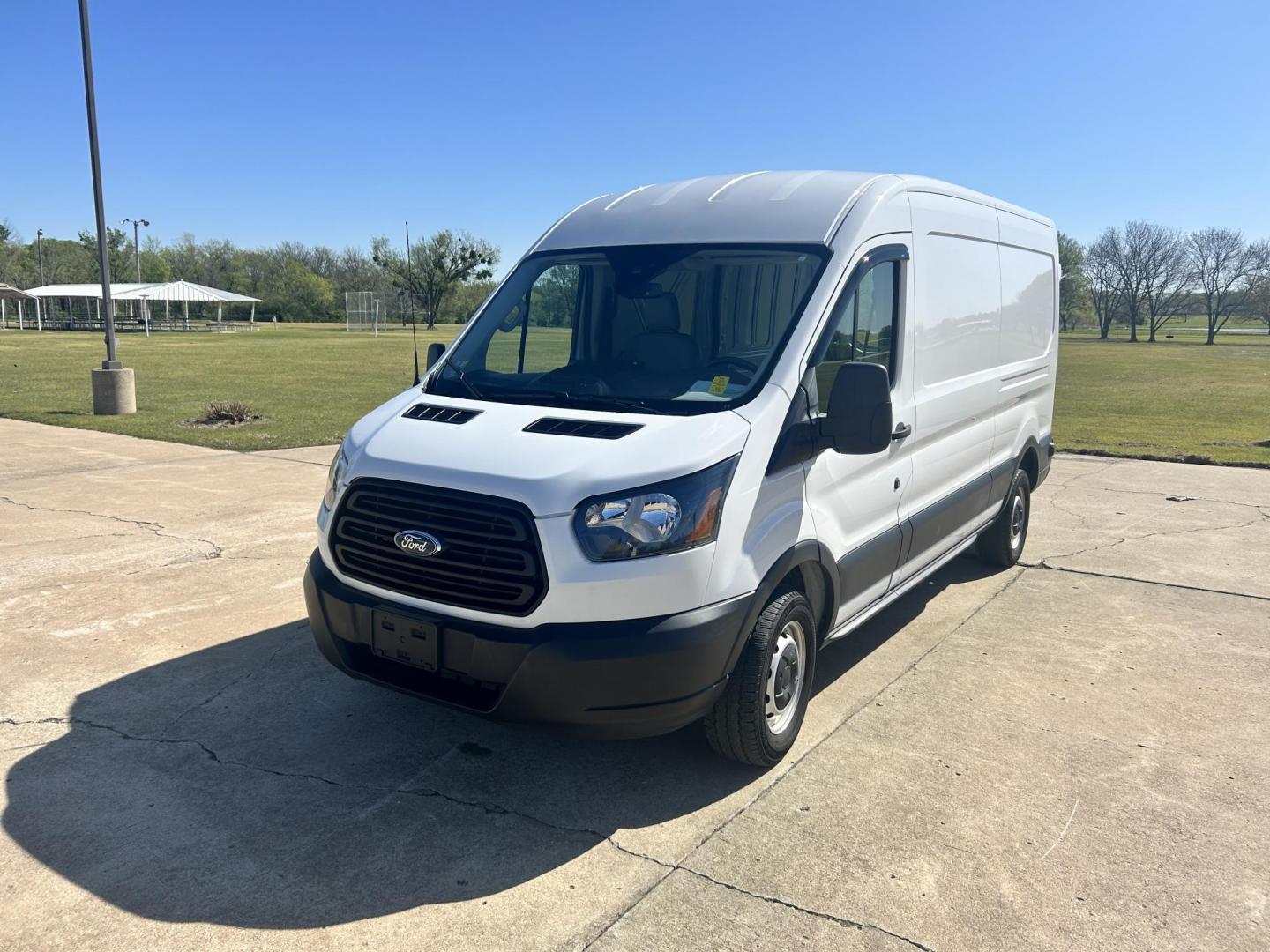 2019 White /Gray Ford Transit 250 Van Med. Roof w/Sliding Pass. 148-in. WB (1FTYR2CM6KK) with an 3.7L V6 DOHC 24V engine, 6A transmission, located at 17760 Hwy 62, Morris, OK, 74445, (918) 733-4887, 35.609104, -95.877060 - 2019 FORD TRANSIT 250 CARGO VAN HAS A 3.7L V6 ENGINE AND IS FWD. THIS VAN FEATURES KEYLESS ENTRY REMOTE, POWER LOCKS, POWER WINDOWS, POWER MIRRORS, KENWOOD STEREO HAS AN AM/FM STATIONS, SATALITE RADIO, CD PLAYER, BLUETOOTH, AUX PORT, USB PORT, TRACTION CONTROL, CRUISE CONTROL, SLIDING SIDE DOOR, BAC - Photo#0