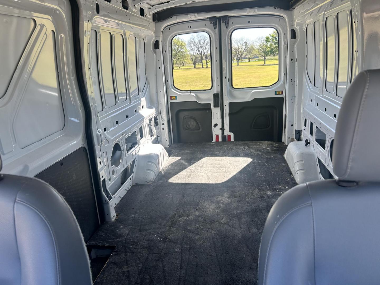 2019 White /Gray Ford Transit 250 Van Med. Roof w/Sliding Pass. 148-in. WB (1FTYR2CM6KK) with an 3.7L V6 DOHC 24V engine, 6A transmission, located at 17760 Hwy 62, Morris, OK, 74445, (918) 733-4887, 35.609104, -95.877060 - 2019 FORD TRANSIT 250 CARGO VAN HAS A 3.7L V6 ENGINE AND IS FWD. THIS VAN FEATURES KEYLESS ENTRY REMOTE, POWER LOCKS, POWER WINDOWS, POWER MIRRORS, KENWOOD STEREO HAS AN AM/FM STATIONS, SATALITE RADIO, CD PLAYER, BLUETOOTH, AUX PORT, USB PORT, TRACTION CONTROL, CRUISE CONTROL, SLIDING SIDE DOOR, BAC - Photo#15