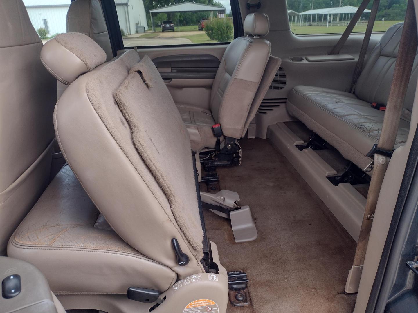 2001 DARK GREEN /TAN Ford Excursion XLT 2WD (1FMNU40S21E) with an 6.8L V10 SOHC 20V engine, 4-Speed Automatic Overdrive transmission, located at 17760 Hwy 62, Morris, OK, 74445, (918) 733-4887, 35.609104, -95.877060 - 2001 FORD EXCURSION XLT 2WD HAS THE 6.8L V10 ENGINE. FEATURES POWER DRIVER SEAT, MANUAL PASSENGER SEAT, POWER LOCKS, POWER WINDOWS, POWER MIRRORS, LEATHER INTERIOR, TOUCH SCREEN AM/FM RADIO, BLUETOOTH RADIO, AUXILLARY PORT, USB PORT, CRUISE CONTROL, 2ND AND 3RD ROW SEATING, REAR AC CONTROL, AND TRAI - Photo#19