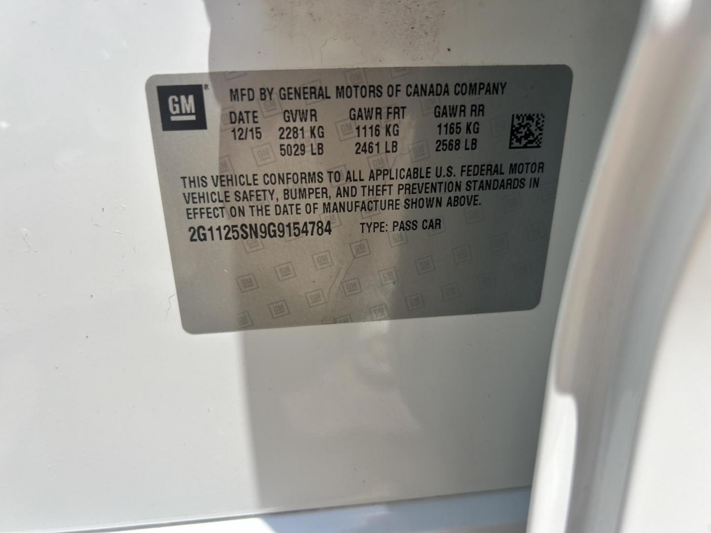 2016 White /Gray Chevrolet Impala CNG 3LT (2G1125SN9G9) with an 3.6L V6 DOHC 24V CNG engine, 6A transmission, located at 17760 Hwy 62, Morris, OK, 74445, (918) 733-4887, 35.609104, -95.877060 - 2016 CHEVY IMPALA HAS THE 3.6 V6 ENGINE AND IS FWD. THE IMPALA IS A BI-FUEL CAR THAT RUNS ON BOTH CNG (COMPRESSED NATUAL GAS) OR GASOLINE. THIS CAR FEATURES KEYLESS REMOTE START, KEYLESS REMOTE ENTRY, POWER LOCKS, POWER WINDOWS, POWER SEATS, POWER MIRRORS, AM/FM STEREO, CLOTH SEATS, DUAL CLIMATE CON - Photo#27