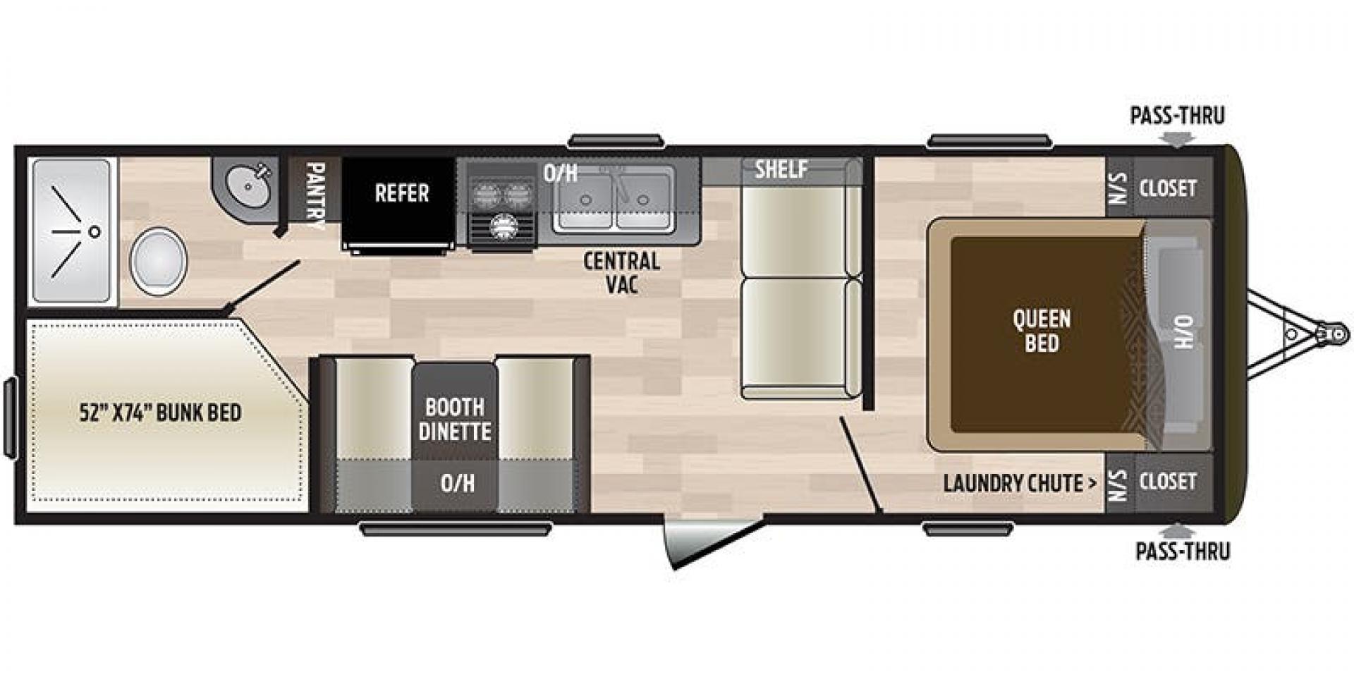 2020 WHITE /Gray Keystone HIDEOUT 262LHS 262LHS (4YDT26225L7) , located at 17760 Hwy 62, Morris, OK, 74445, 35.609104, -95.877060 - CHECK OUT THIS 2020 KEYSTONE HIDEOUT 262LHS 29FT OVERALL WITH 12FT POWER AWNING. IN THE FRONT OF THE CAMPER IS THE QUEEN SIZE BED WITH STORAGE UNDER THE BED, OVERHEAD SHELF, 2 WARDROBE CLOSETS, AND LAUNDRY CHUTE. IN THE LIVING AND KITCHEN AREA IS A VINYL SOFA THAT FOLDS DOWN FOR ADDITIONAL SLEEPING, - Photo#43