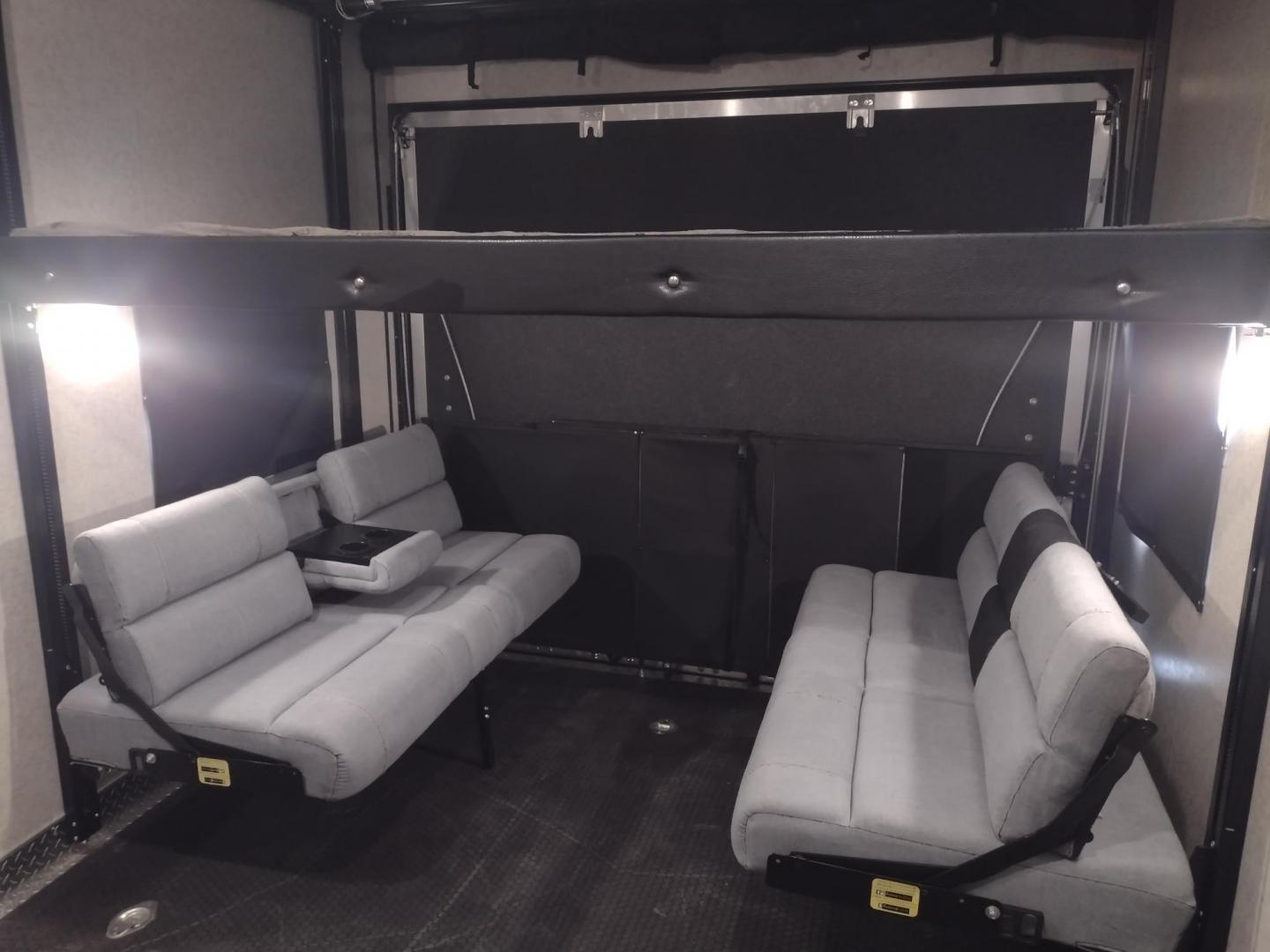 2018 Silver /Gray Forest River XLR Toy Hauler 31QB (5ZT2XLWB1J1) , located at 17760 Hwy 62, Morris, OK, 74445, 35.609104, -95.877060 - CHECK OUT THIS 2018 FOREST RIVER XLR BOOST 31QB 39FT OVERALL WITH 15FT POWER AWNING. IN THE FRONT IS THE BEDROOM WITH QUEEN SIZE BED, OVERHEAD CABINETS, 2 WARDROBE CLOSETS, AND STORAGE UNDER THE BED. CONNECTED TO THE BEDROOM IS A FULL BATH WITH VANITY SINK, MEDICINE CABINET, AND STANDING SHOWER. IN - Photo#39