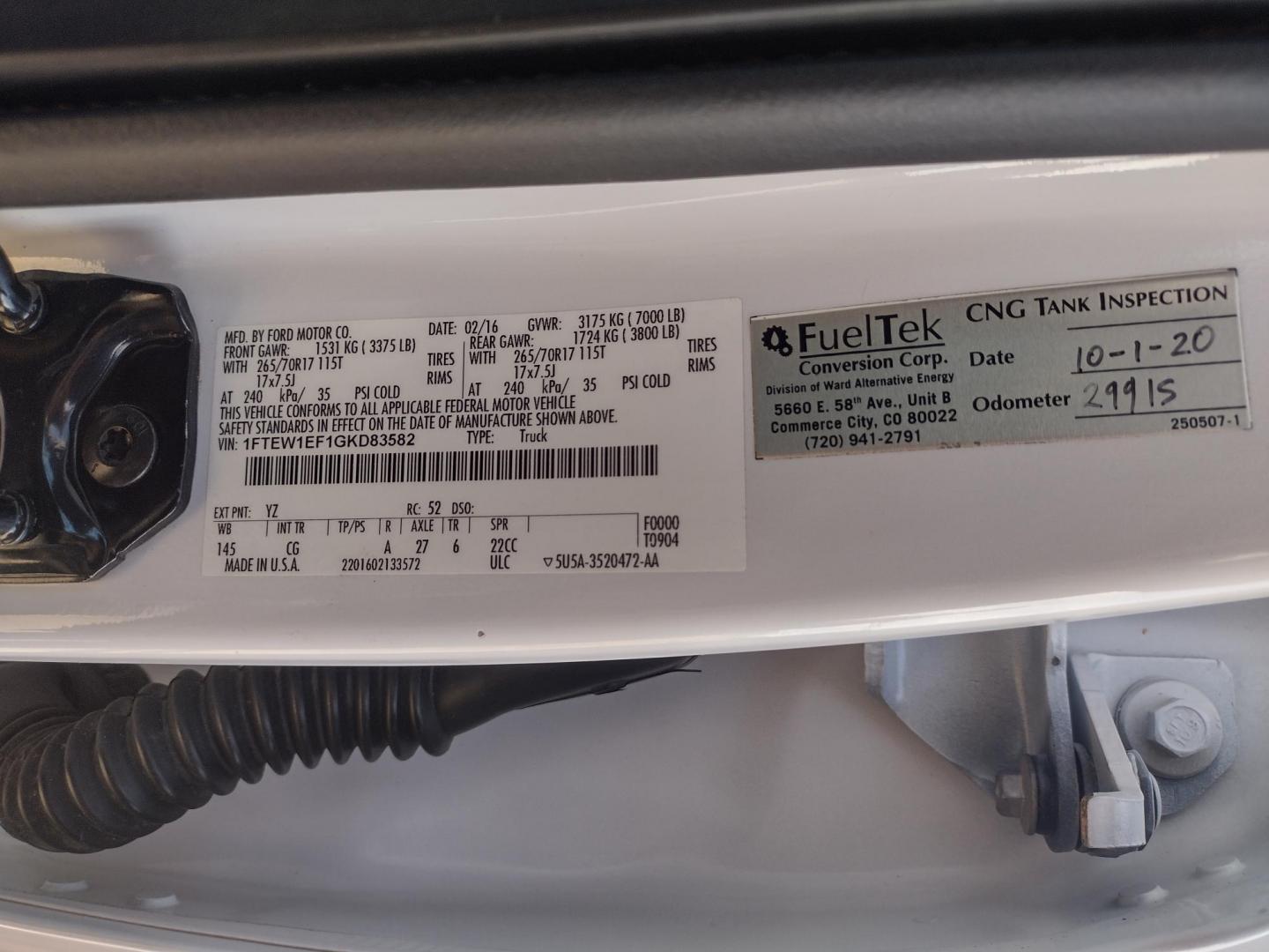 2016 White /Gray Ford F-150 XLT 4WD (1FTEW1EF1GK) with an 5.0L V8 engine, 6A transmission, located at 17760 Hwy 62, Morris, OK, 74445, (918) 733-4887, 35.609104, -95.877060 - 2016 FORD F150 XLT 4WD BI-FUEL SYSTEM RUNS ON CNG (COMPRESSED NATURAL GAS) OR GASOLINE WITH THE 5.0L V8 ENIGINE. FEATURES KEYLESS ENTRY, POWER LOCKS, POWER WINDOWS, POWER MIRRORS, CLOTH INTERIOR, MANUAL SEATS, AM/FM RADIO, CD PLAYER, HANDS FREE CALLING, BACKUP CAMERA, CRUISE CONTROL, TRACTION CONTRO - Photo#36