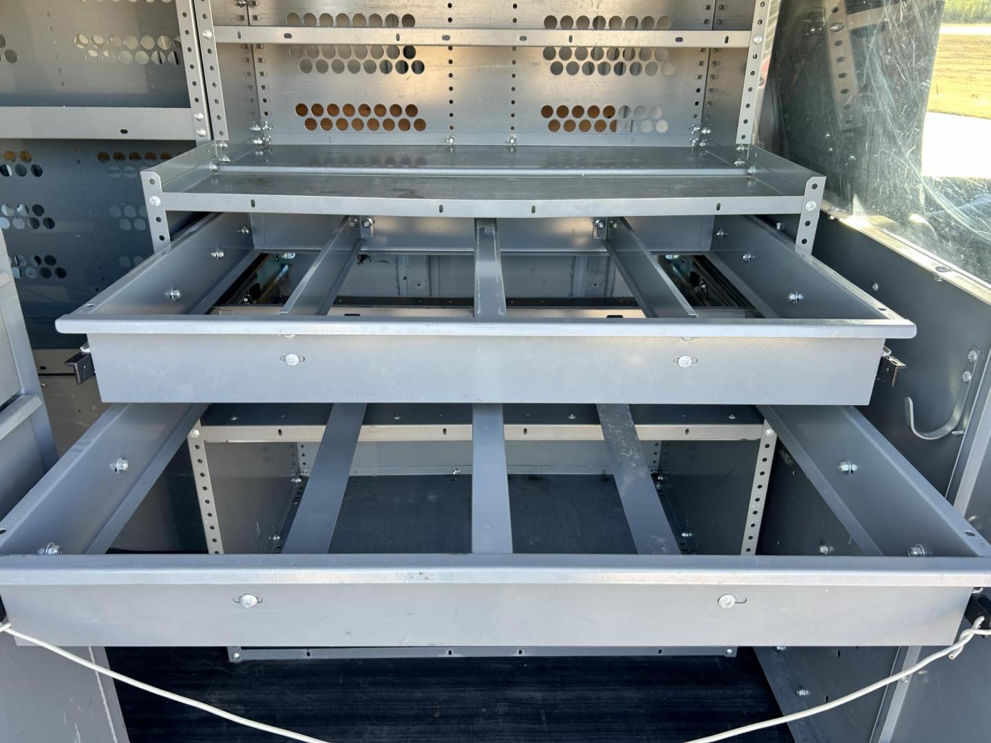 2013 White /Gray Chevrolet Express 2500 Cargo (1GCWGFCB5D1) with an 6.0L V8 OHV 16V FFV engine, 6-Speed Automatic transmission, located at 17760 Hwy 62, Morris, OK, 74445, (918) 733-4887, 35.609104, -95.877060 - 2013 CHEVROLET EXPRESS DEDICATED CNG ONLY RUNS ON COMPRESSED NATURAL GAS RWD 6.0L V8 ENGINE. FEATURING POWER LOCKS, MANUAL WINDOWS, MANUAL MIRRORS, MANUAL SEATS, AM/FM STEREO, LEATHER SEATS, BACKUP CAMERA, TRACTION CONTROL, LOCKING METAL CONSOLE, STEEL SHELVES, SPLIT SWING-OUT RIGHT DOORS, AND TOW P - Photo#17