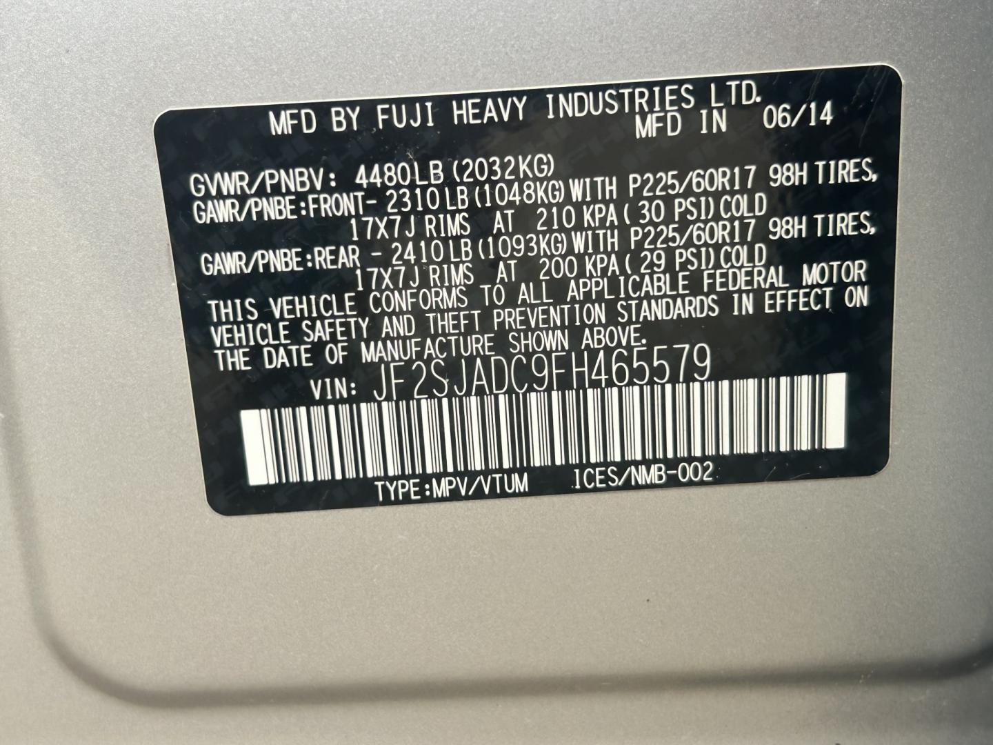 2015 Silver /BLACK Subaru Forester (JF2SJADC9FH) with an 2.5L H4 SOHC 16V engine, 6-Speed Automatic transmission, located at 17760 Hwy 62, Morris, OK, 74445, (918) 733-4887, 35.609104, -95.877060 - 2015 SUBARU FORESTER AWD WITH THE 2.5L ENGINE. IT FEATURES CLOTH INTERIOR, POWER AND HEATED SEATS, POWER WINDOWS, POWER LOCKS, POWER MIRRORS, MULTI STEERING CONTROLS, CRUISE CONTROL, HANDS FREE CALLING, AM/FM RADIO, CD PLAYER, AUXILARY PORT, BACKUP CAMERA, BACK SEATS THAT FOLD FOR CARGO SPACE, AND - Photo#26