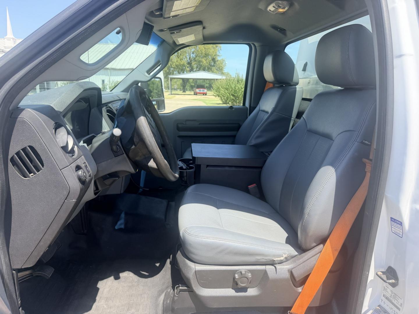 2013 White /GRAY Ford F-350 SD (1FDRF3A66DE) with an 6.2L V8 OHV 16V engine, 6A transmission, located at 17760 Hwy 62, Morris, OK, 74445, (918) 733-4887, 35.609104, -95.877060 - 2013 FORD F-350 6.2 V8 RWD DEDICATED CNG ONLY RUNS ON COMPRESSED NATURAL GAS AND DOES NOT RUN ON GASOLINE. FEATURES MANUAL SEATS, MANUAL LOCKS, MANUAL WINDOWS, MANUAL MIRRORS, AM/FM STEREO, VINYL SEATS, CRUISE CONTROL, TRACTION CONTROL, POWER CONVERTER, GASOLINE CUMMINGS GENERATOR, EASY LOAD LADDER- Photo#8